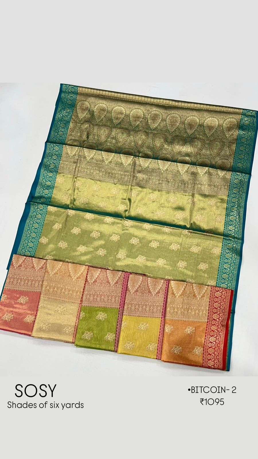 BITCOIN-2 BY SHADES OF SIX YARDS DESIGNER PURE TUSSAR SILK SAREES