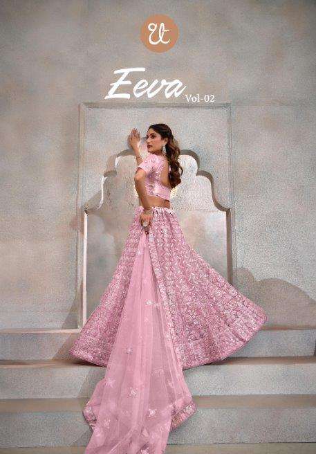 EEVA VOL-02 BY THREAD THRILL DESIGNER PURE BUTTERFLY NET EMBROIDERY LEHENGHAS