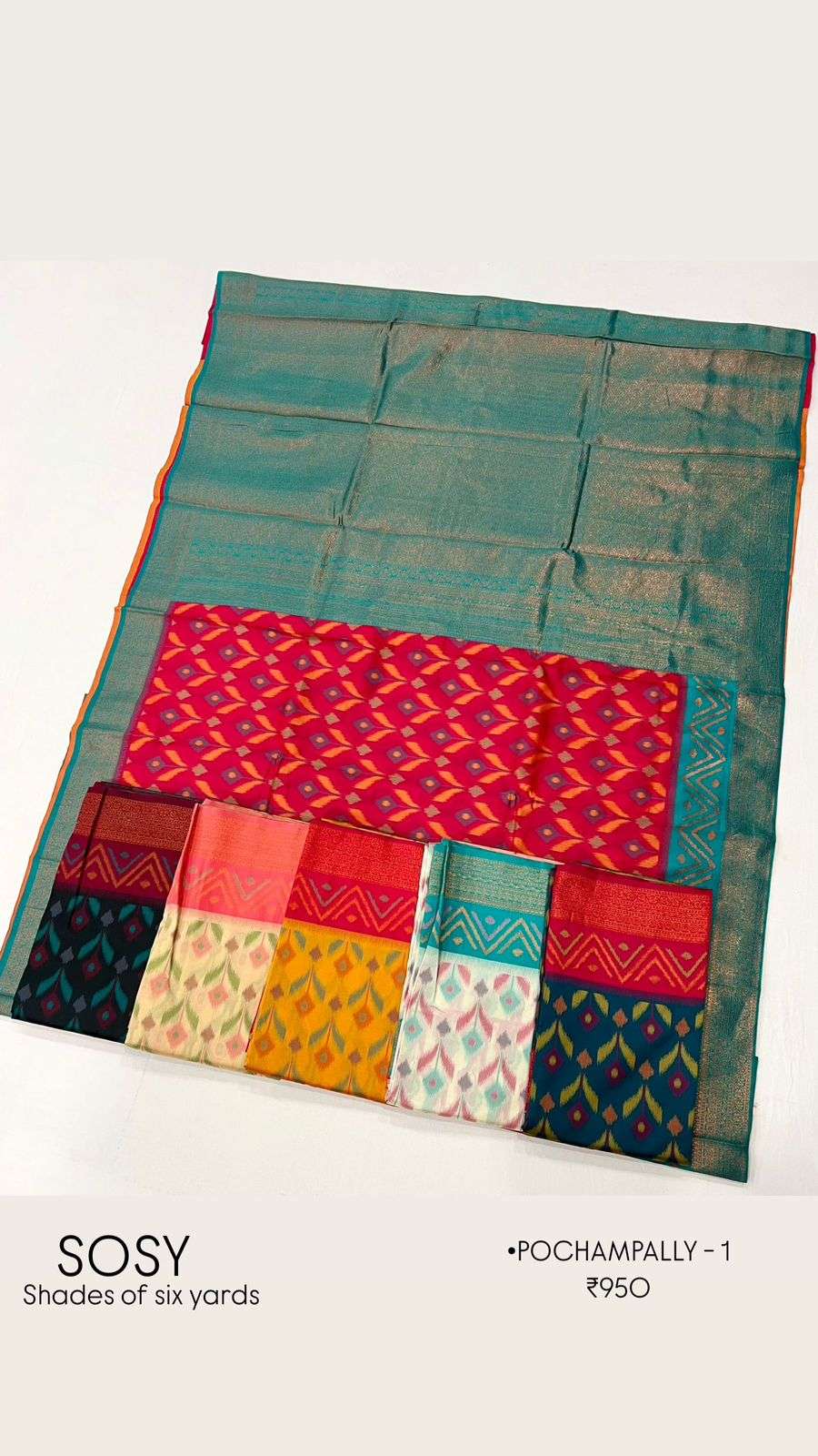 POCHAMPALLY-1 BY SHADES OF SIX YARDS DESIGNER PURE SOUTH SILK SAREES