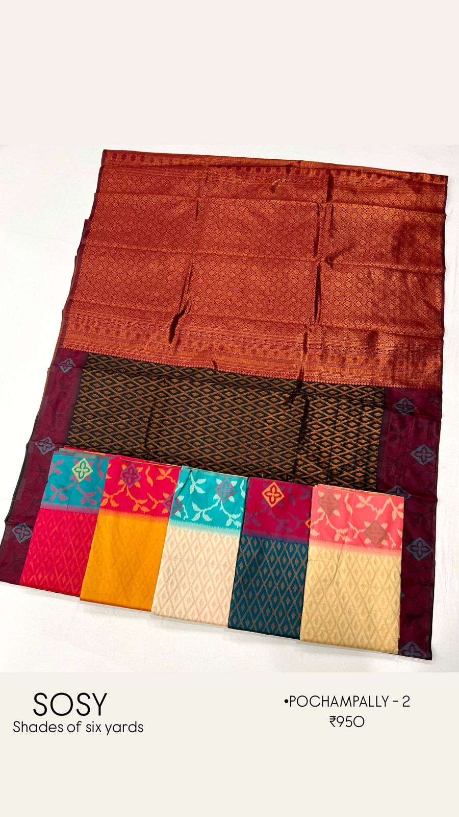 POCHAMPALLY-2 BY SHADES OF SIX YARDS DESIGNER PURE SILK SAREES