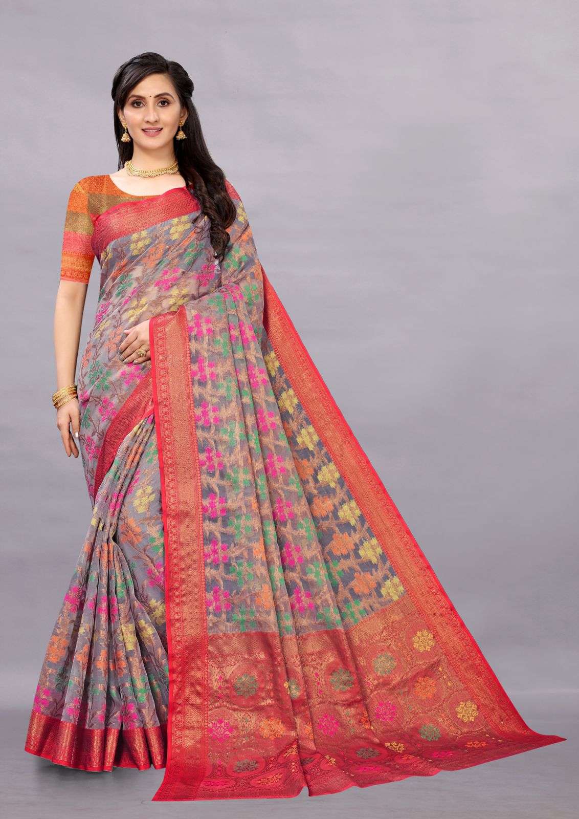 Fancy Art Silk Saree, 6.3 m (with blouse piece) at Rs 440 in Surat | ID:  2853224184433