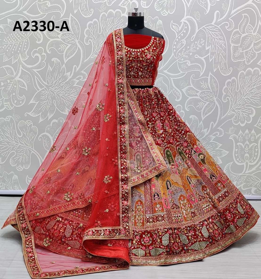 Velvet Semi-Stitched Ladies Bridal Lehenga Choli, Size: Free Size at Rs  14999 in Surat