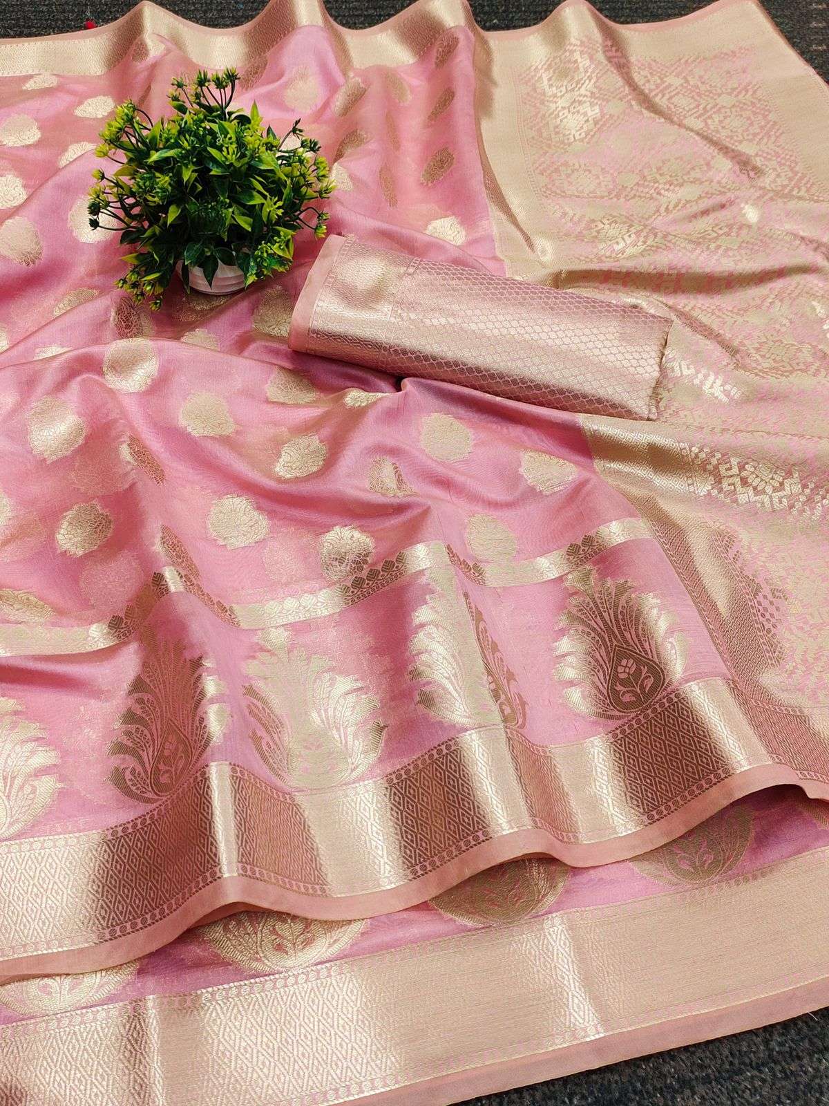 AKRITHI-156 SERIES BY ASLIWHOLESALE FANCY ORGANZA SILK SAREES