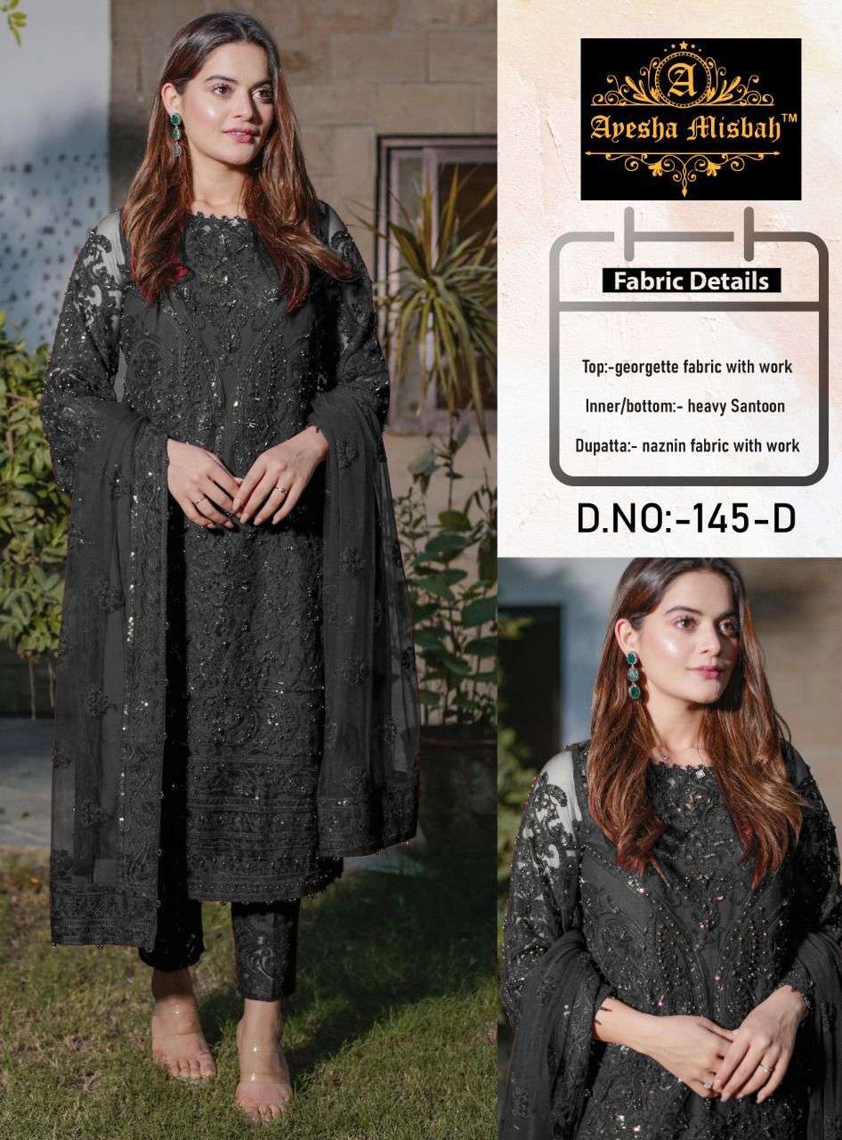 Black Net Embroidered Pant Style Suit 258769