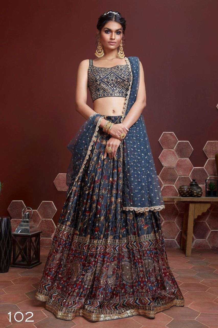 ALFAAZ 4 CHANDERI SILK DIGITAL PRINTED STYLISH PATTERN WORK STYLISH FLORAL  PRINTED PARTY WEAR GRACEFUL GIRLISH DESIGNER LEHENGA CHOLI BRANDED  COLLECTION SUPPLIER IN INDIA MAURITIUS LONDON UK - Reewaz International |  Wholesaler