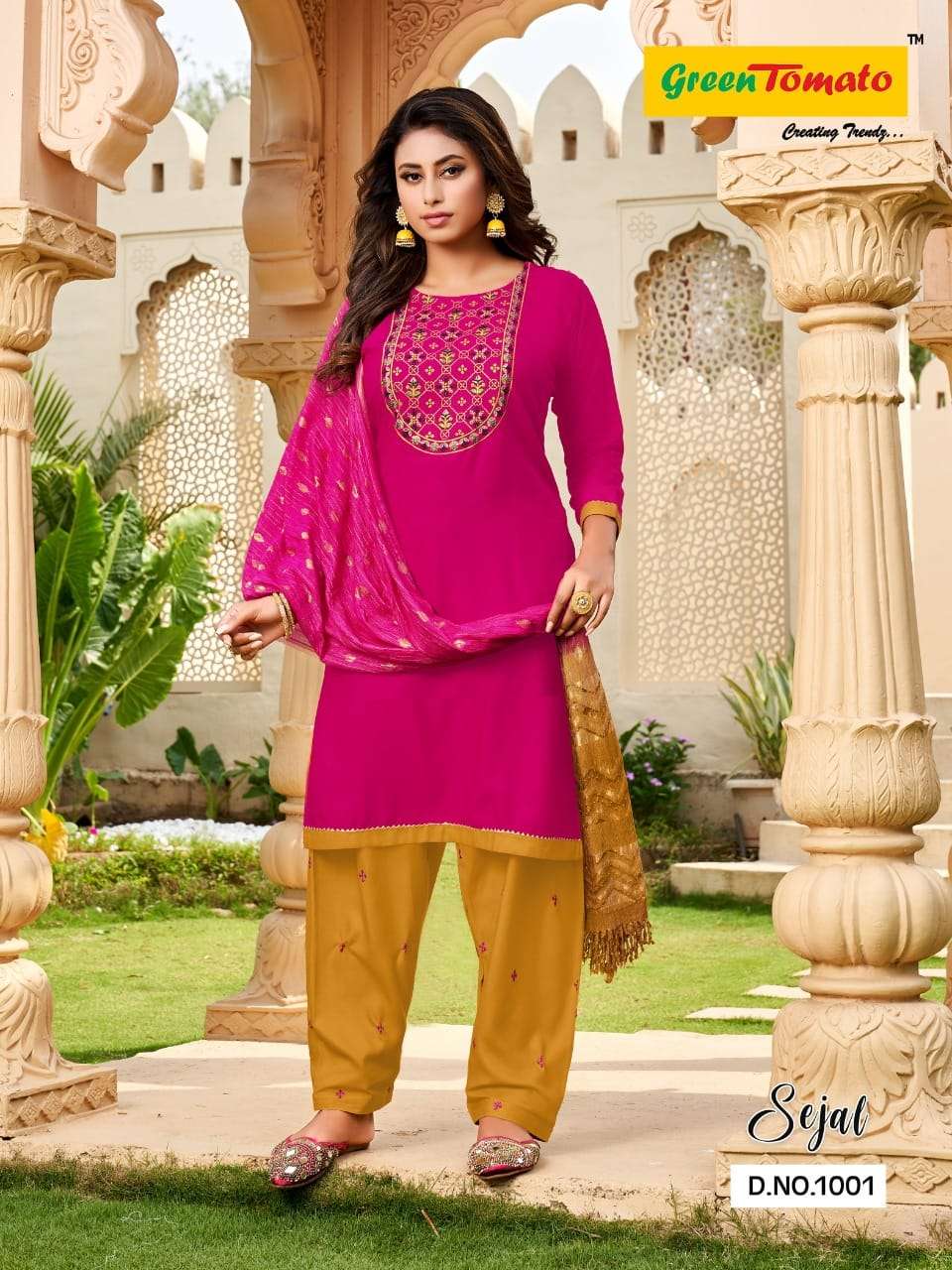 SEJAL BY GREEN TOMATO 1001 TO 1008 SERIES RAYON EMBROIDERY STITCHED DRESSES