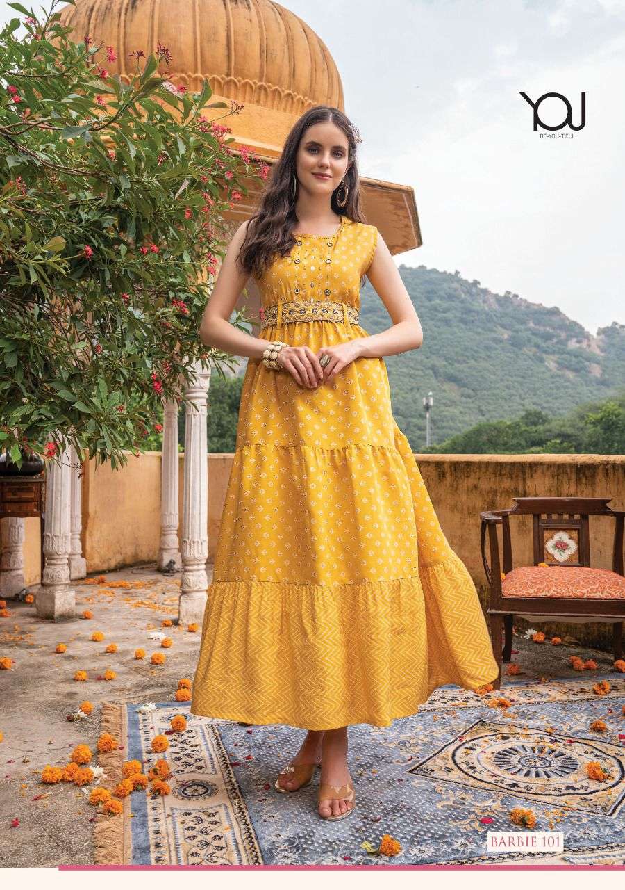 Buy online Barbie Gown from ethnic wear for Women by Aamya Collection for  ₹4620 at 8% off | 2024 Limeroad.com