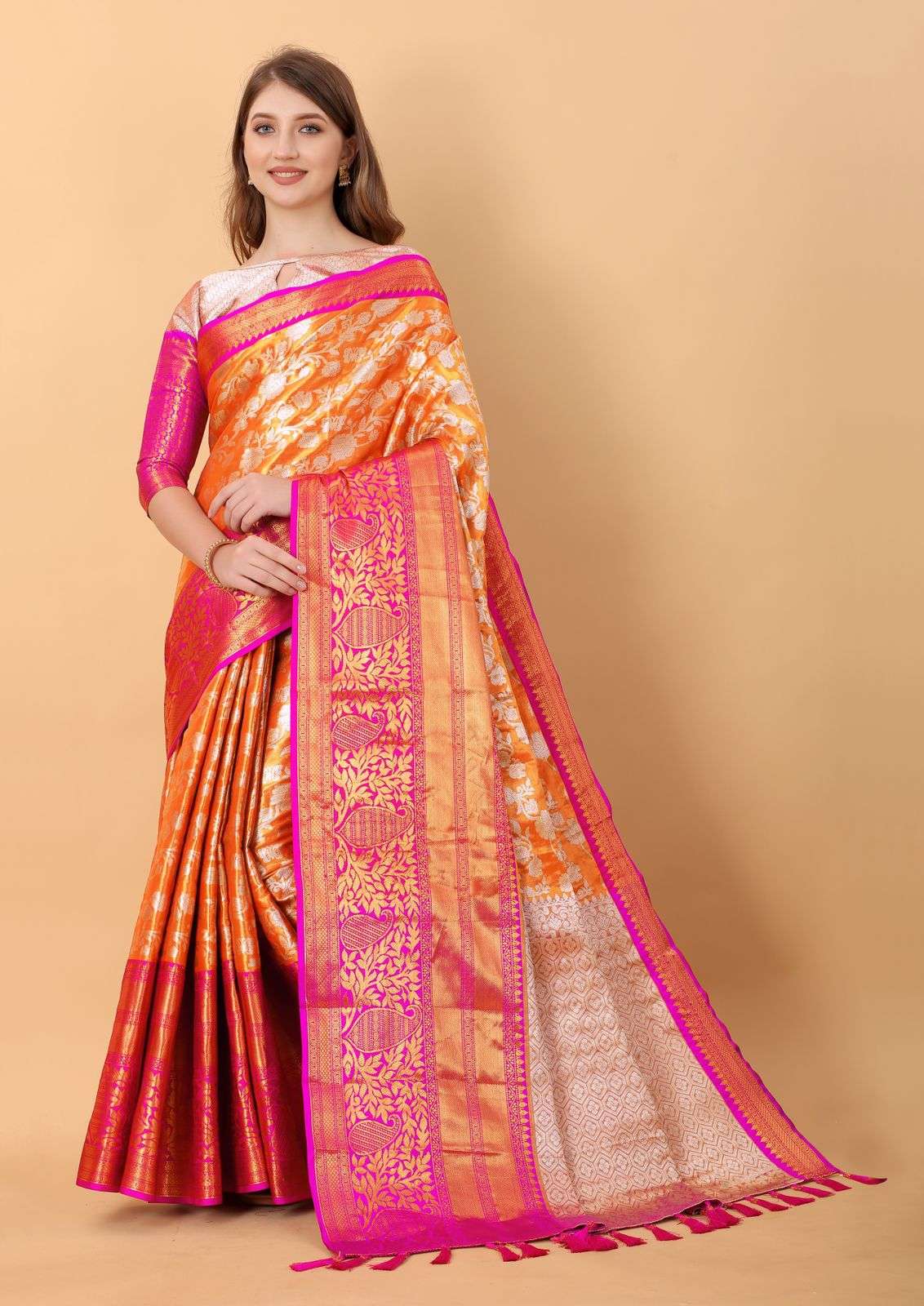 Mitera Pink Embellished Sequinned Pure Georgette Saree - Absolutely Desi