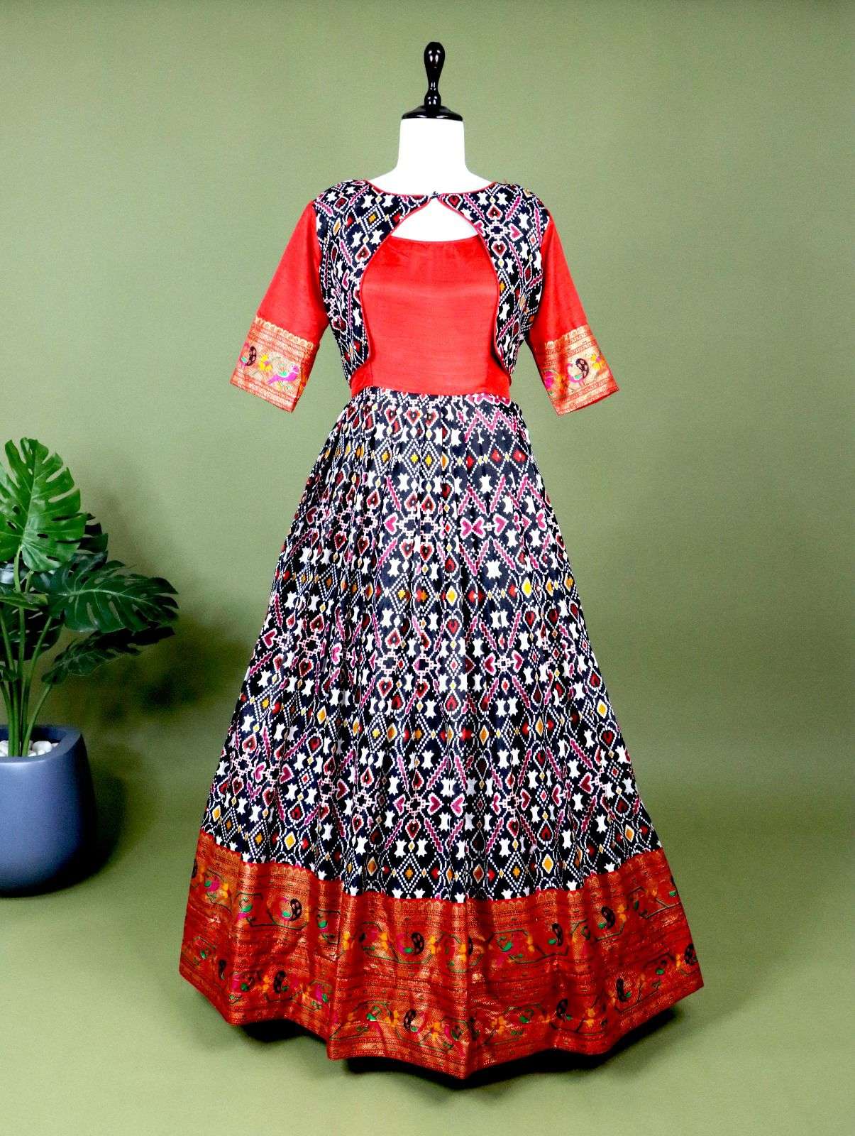 Buy Pink Organza Festival Wear Weaving Gown Online From Wholesale Salwar.