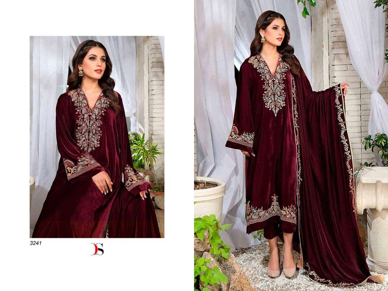 Wine Color Havy Velvet Fabric With Tread And Designing Work Wedding Speciol  Gown Set at Rs 2299 | Party Gowns in Surat | ID: 2853073643188