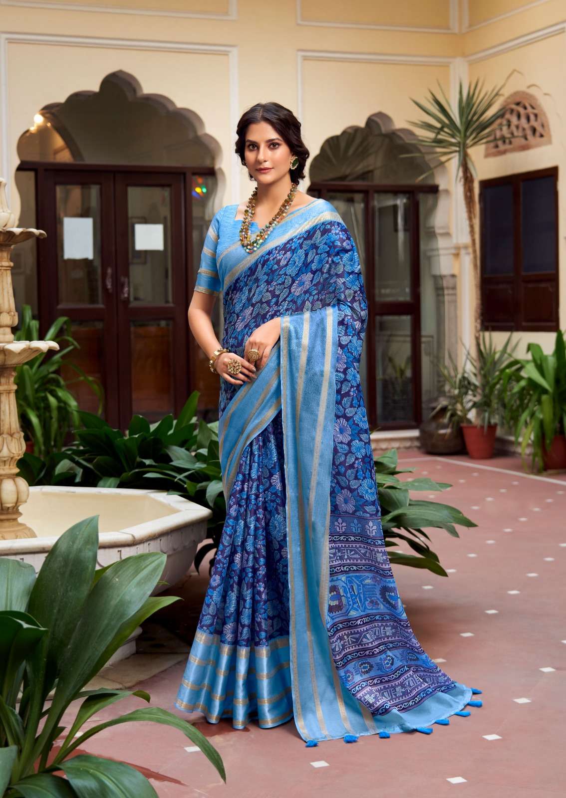 Super Comfortable Bagru Handblock Printed Kota Doria Saree with Blouse