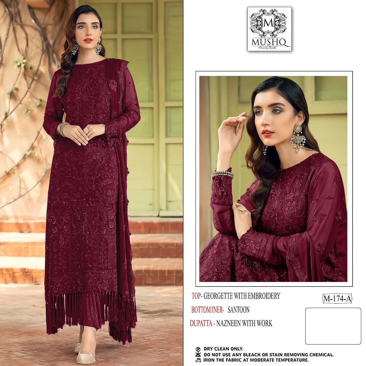 M-175 COLOURS BY MUSHQ 175-A TO 175-C SERIES FAUX GEORGETTE DRESSES