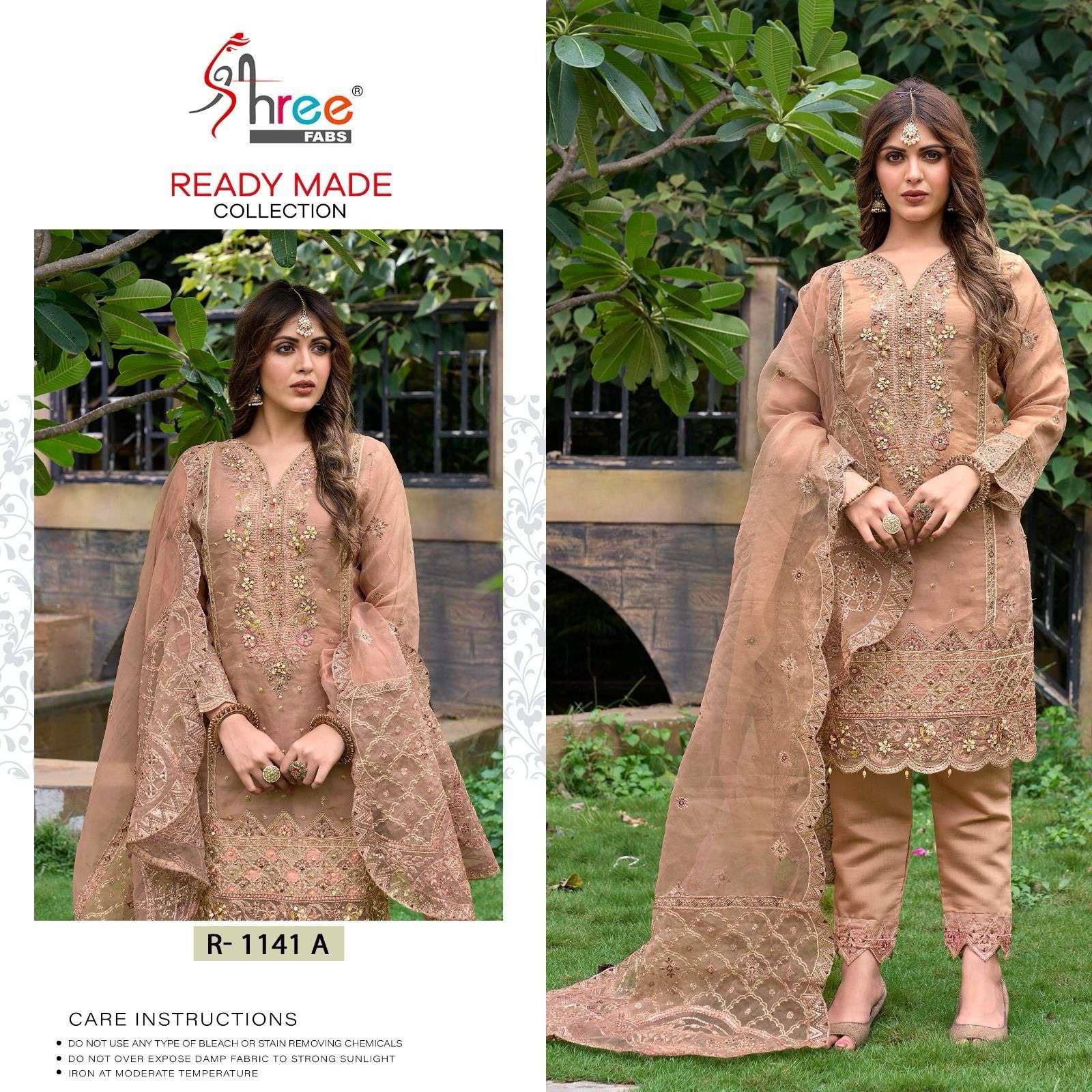 R-1141 COLOURS BY SHREE FABS ORGANZA EMBROIDERY STITCHED PAKISTANI DRESSES