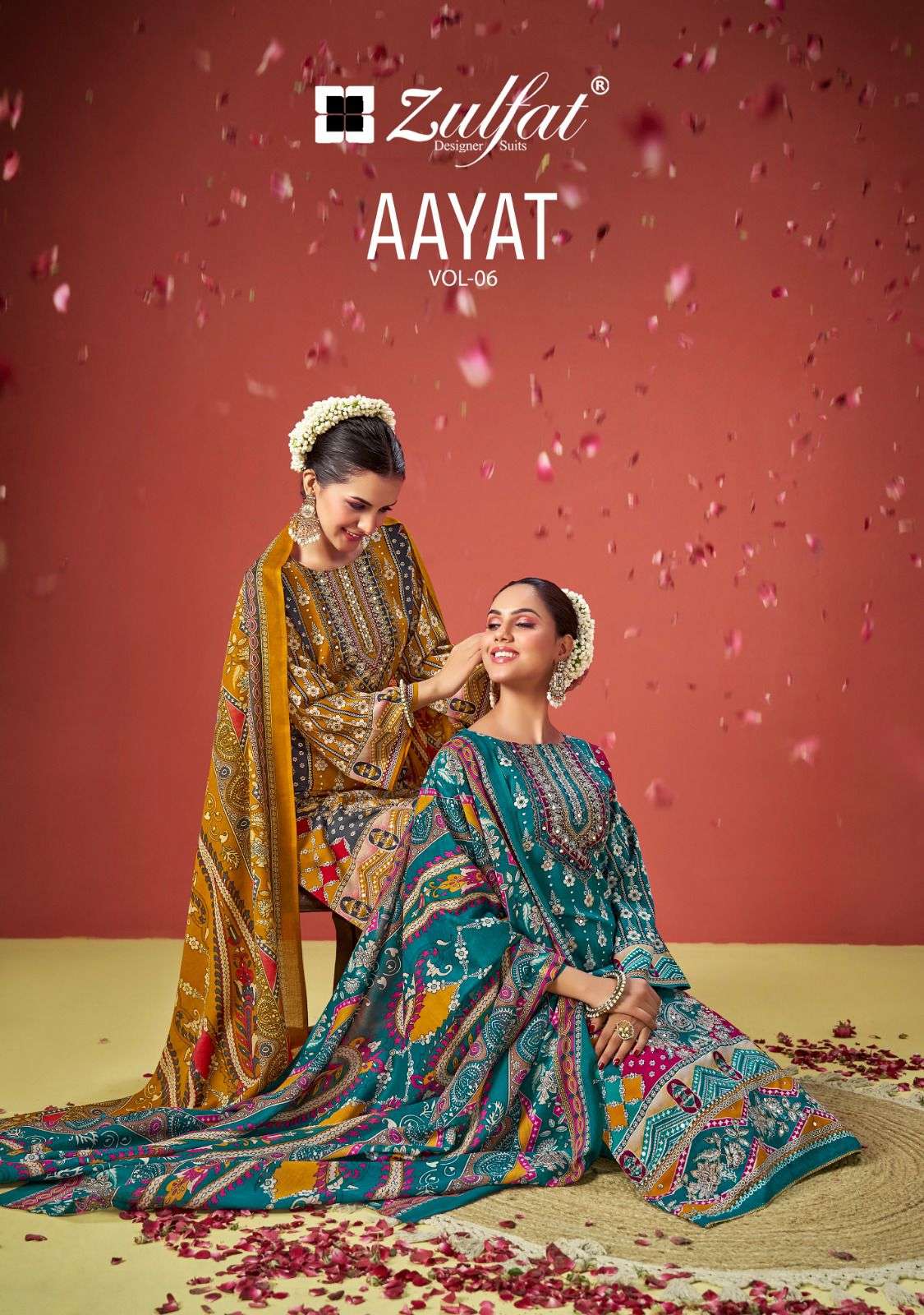 AAYAT VOL-06 BY ZULFAT 599-001 TO 599-006 SERIES DESIGNER VISCOSE RAYON PRINT DRESSES