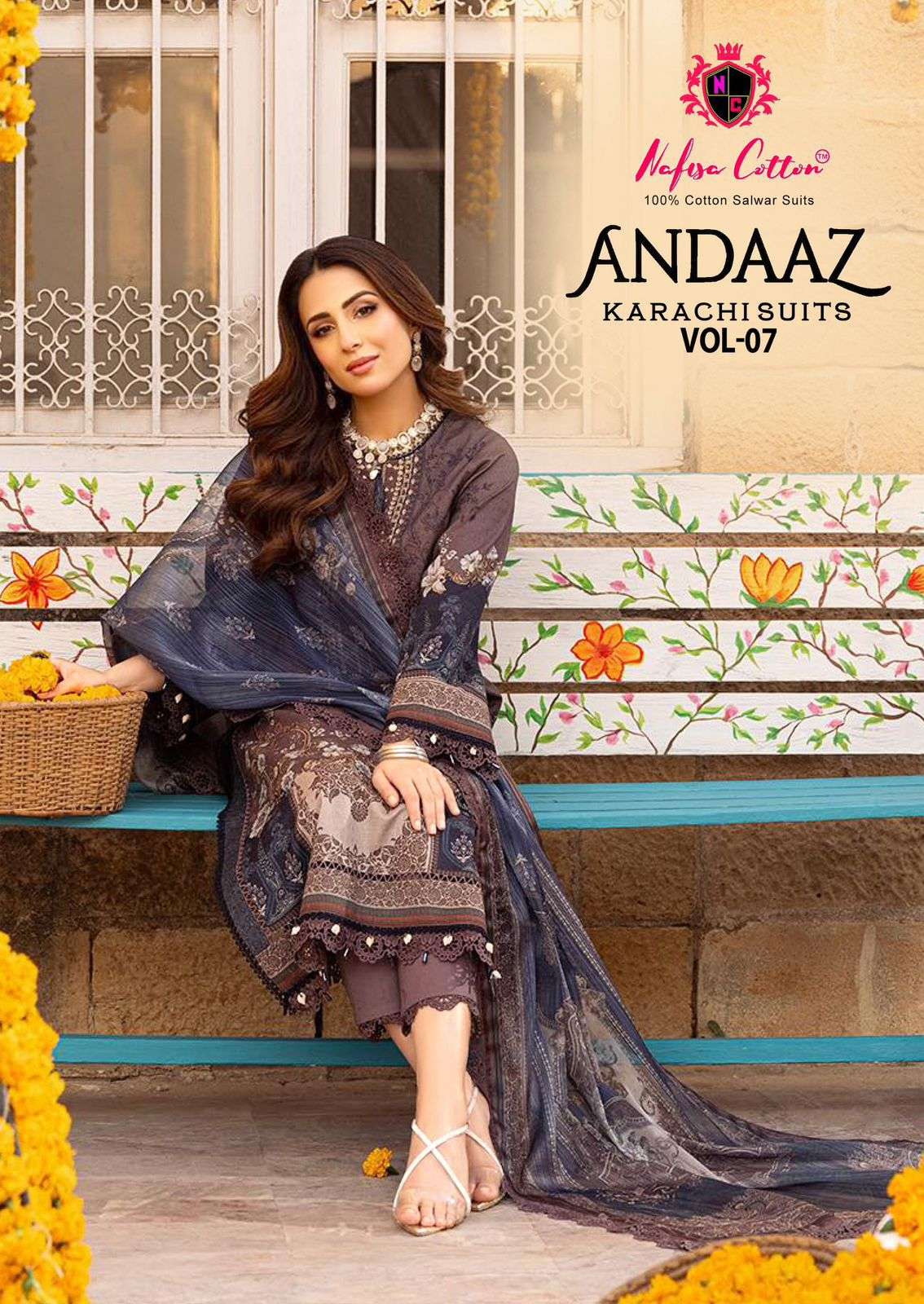 ANDAAZ KARACHI SUITS VOL-07 BY NAFISA COTTON 1001 TO 1006 SERIES COTTON DRESSES