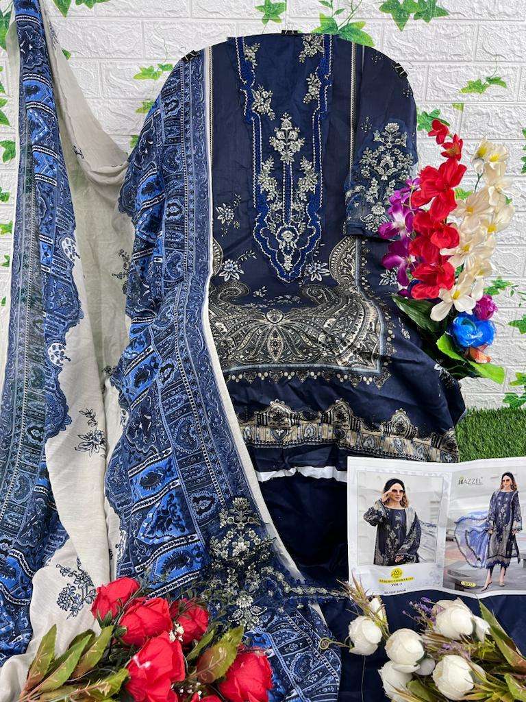 HAZZEL 146 HIT DESIGN BY HAZZEL HEAVY COTTON PRINTED PAKISTANI DRESS