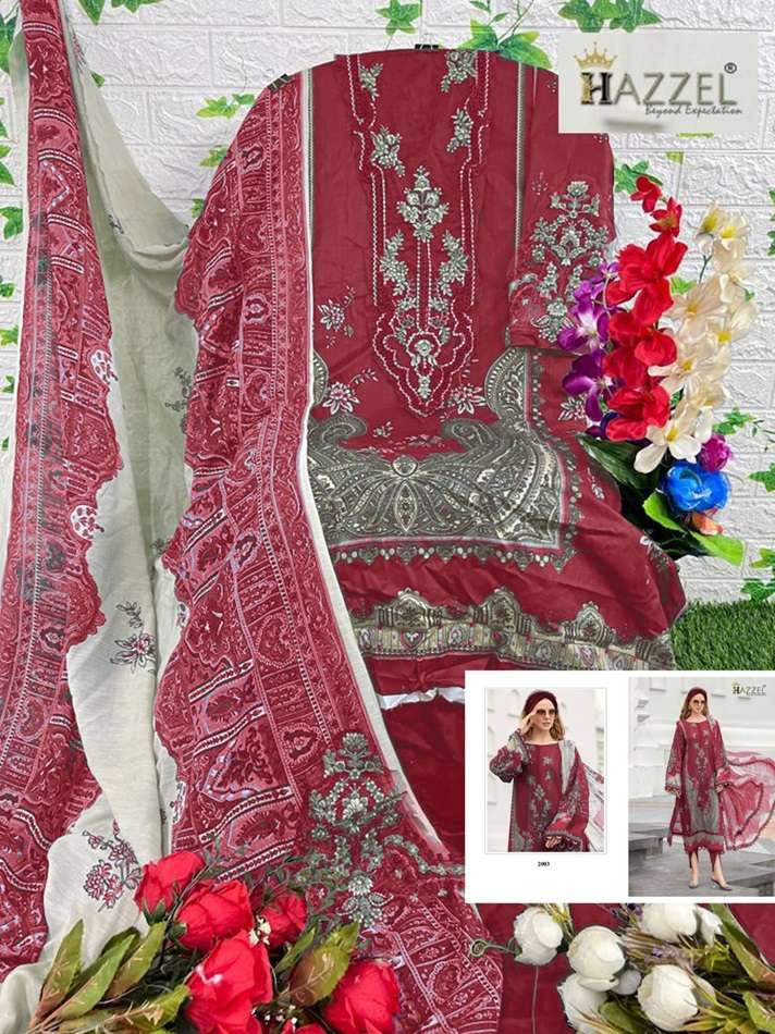 HAZZEL 2003 HIT DESIGN BY HAZZEL HEAVY RAYON COTTON WORK PAKISTANI DRESS