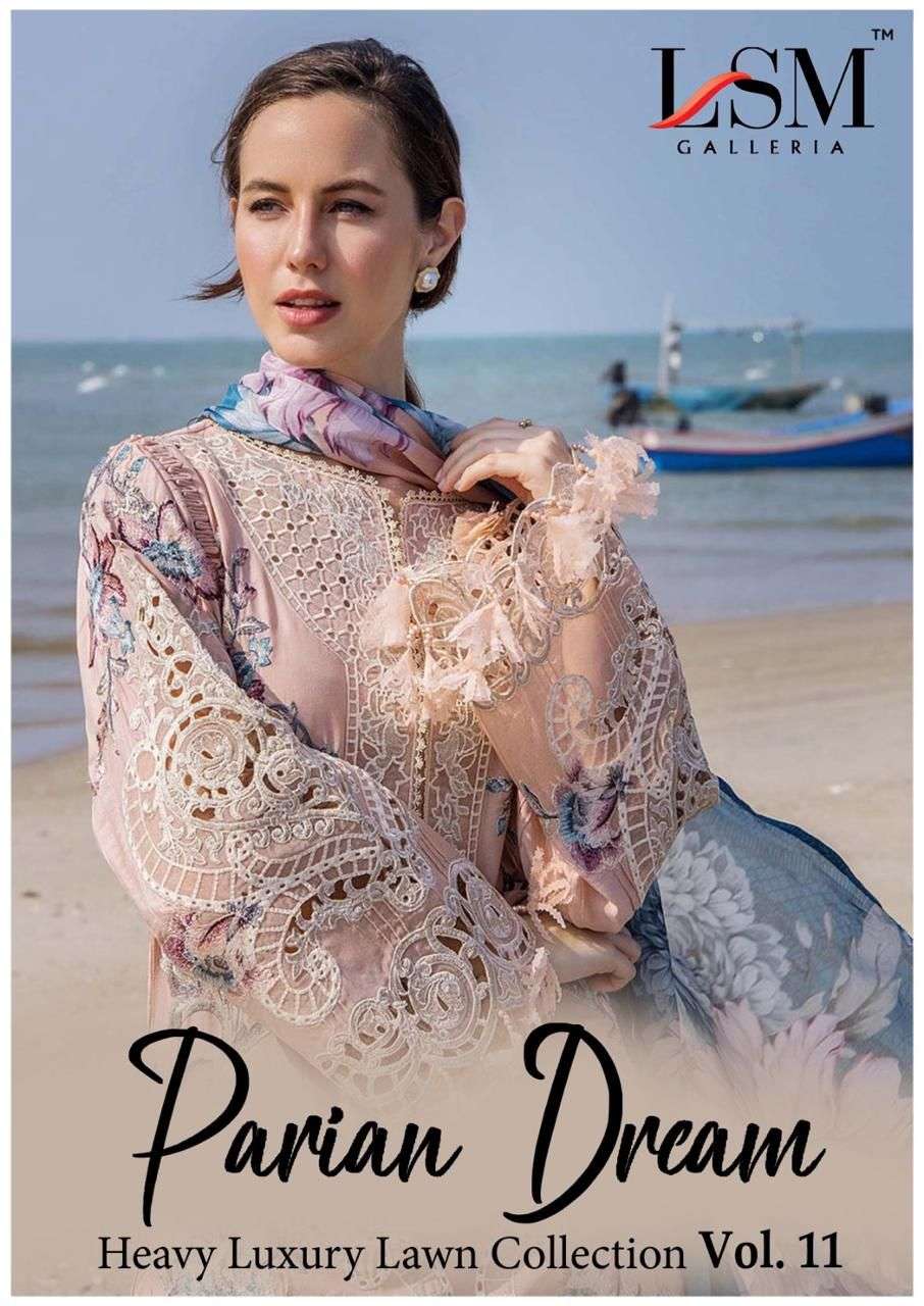 PARIAN DREAM VOL-11 BY LSM GALLERIA PURE LAWN PRINT PAKISTANI DRESSES