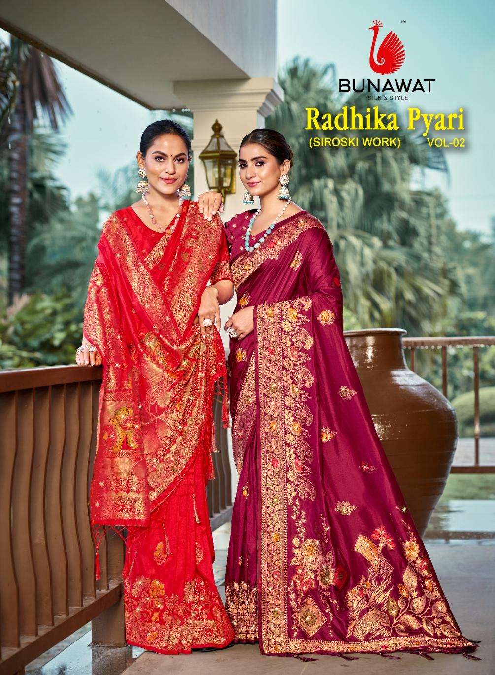 RADHIKA PYARI VOL-02 BY BUNAWAT 1001 TO 1006 SERIES SILK PRINT SAREES