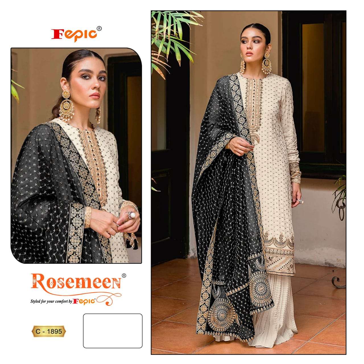 ROSEMEEN C-1895 COLOURS BY FEPIC DESIGNER GEORGETTE EMBROIDERY DRESSES