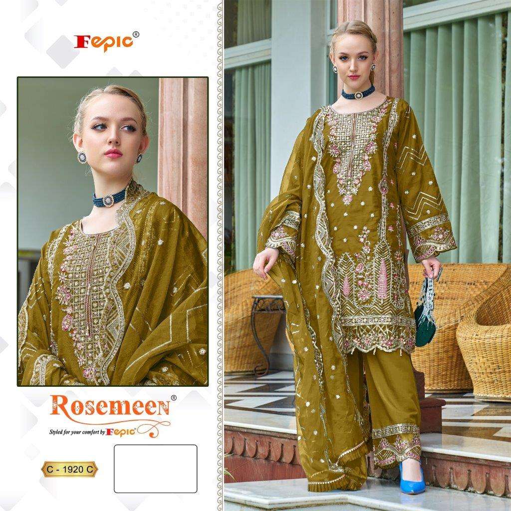 ROSEMEEN C-1920 COLOURS BY FEPIC DESIGNER ORGANZA EMBROIDERY DRESSES