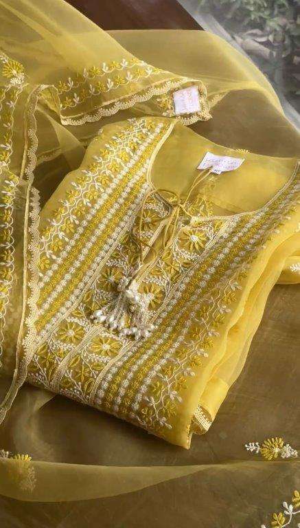 5692 HIT COLOUR BY ASLIWHOLESALE DESIHNER PURE ORGANZA CHANDERI DRESSES