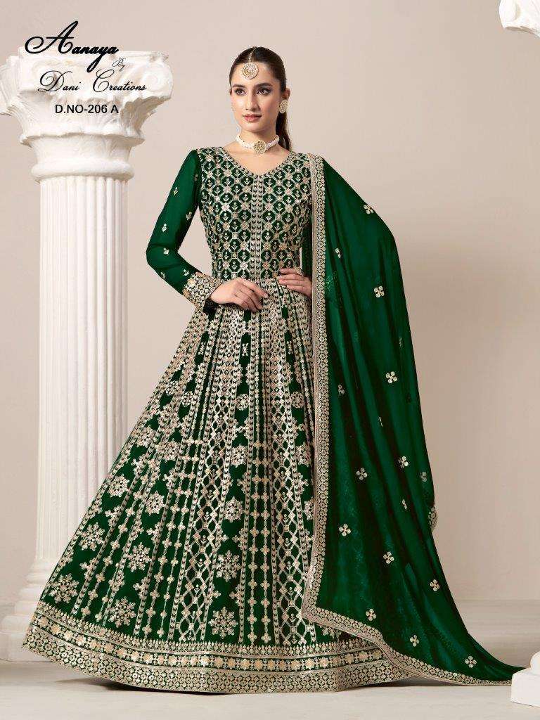 AANAYA VOL-206 BY TWISHA 206-A TO 206-D SERIES DESINGER GEORGETTE EMBROIDERY DRESSES