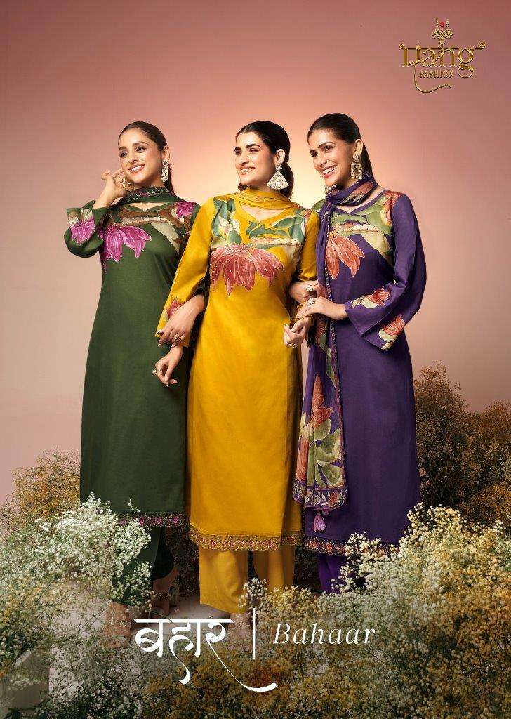 BAHAAR BY RANG FASHION 1001 TO 1004 SERIES DIGITAL JAAM SILK PRINTED DRESSES