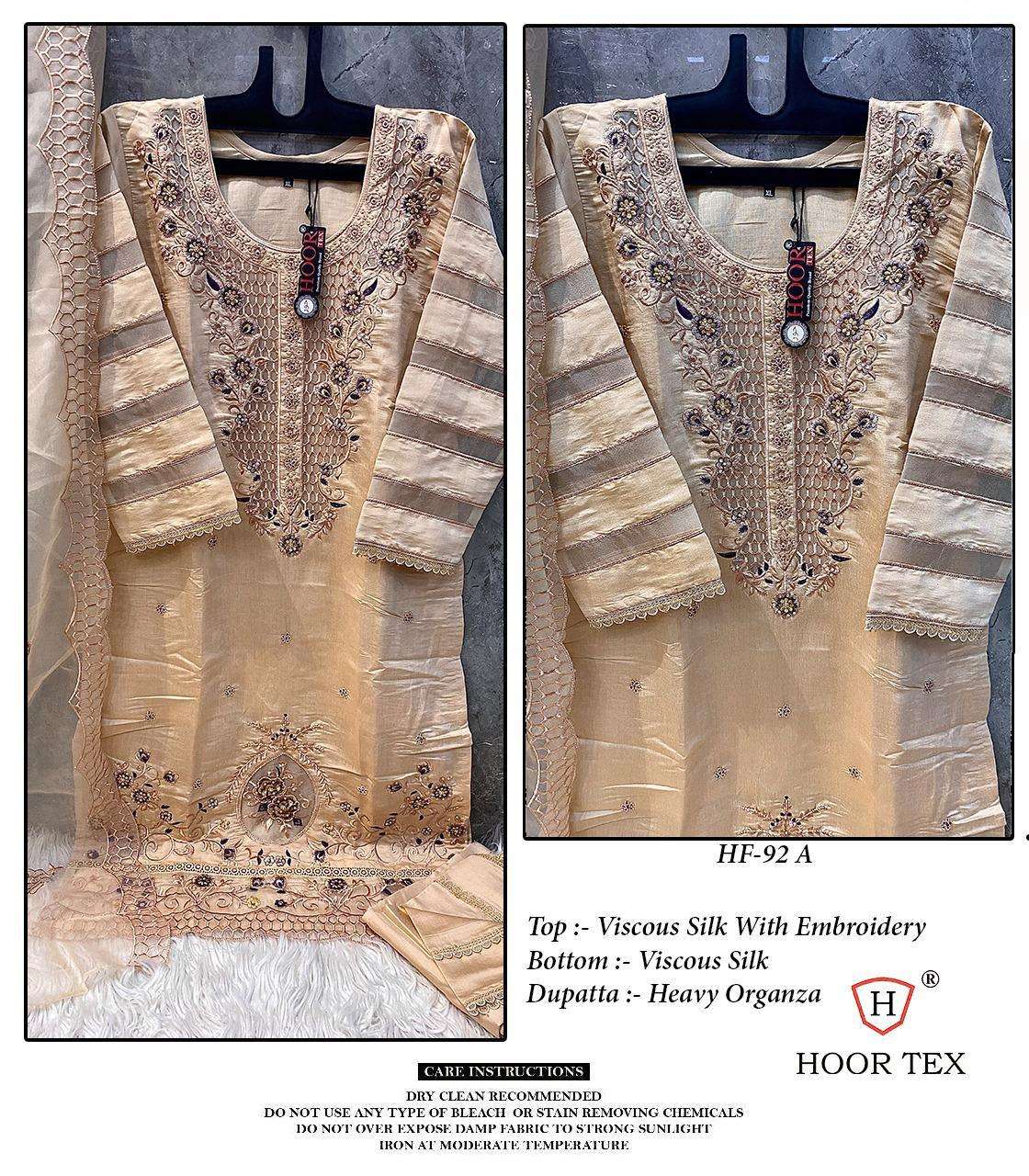 HF-92 COLOURS BY HOOR TEX DESIGNER VISCOSE SILK EMBROIDERED PAKISTANI DRESSES