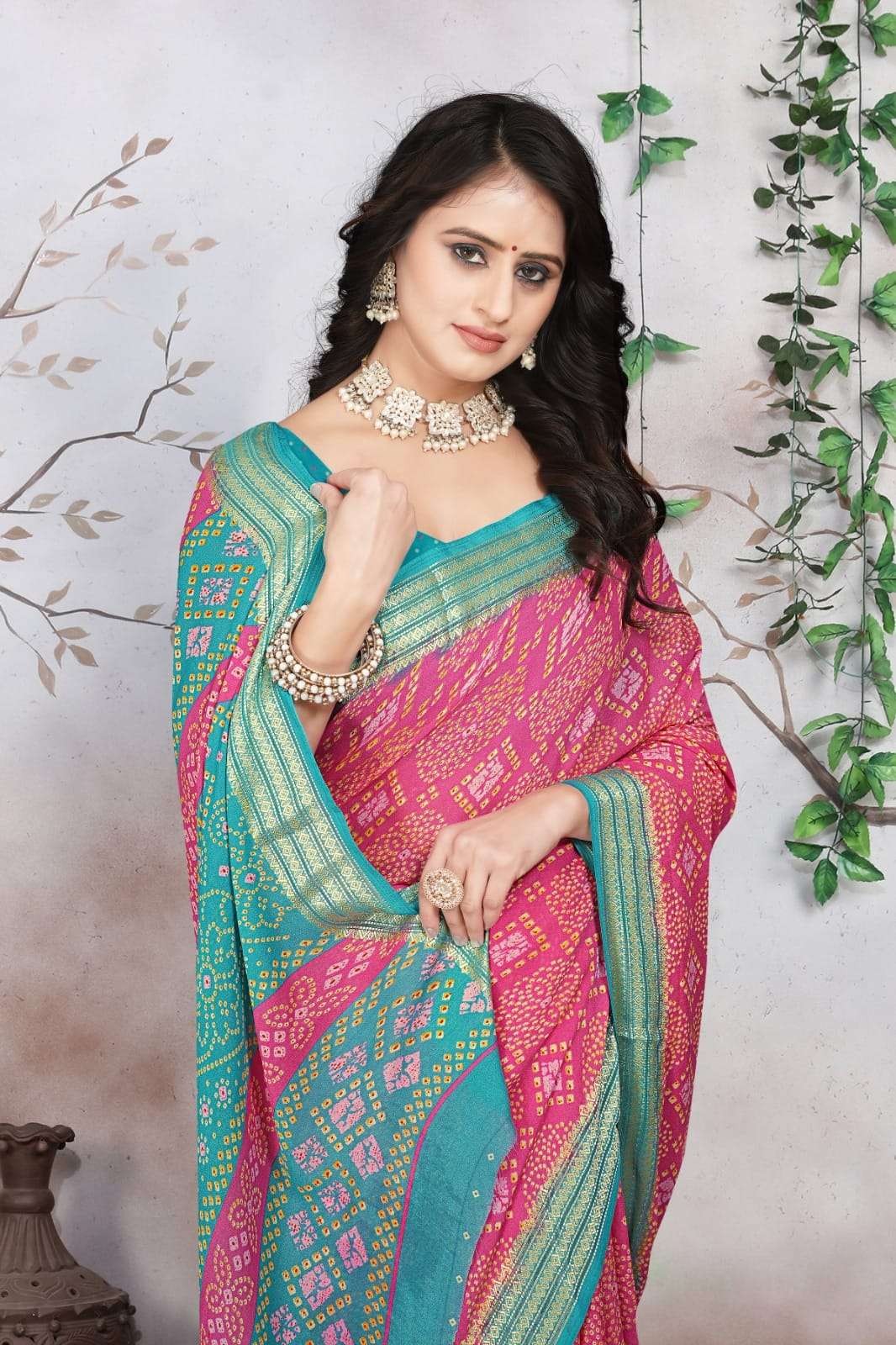 KIRTI VOL-02 BY ASLIWHOLESALE DESIGNER PURE CHIFFON GEORGETTE BANDHANI PRINTED SAREES