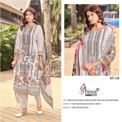 KT-146 COLOURS BY SHREE FABS DESIGNER VISCOSE MUSLIN EMBROIDERY PAKISTANI DRESSES