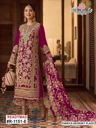 R-1151 COLOURS BY RAMSHA HEAVY EMBROIDERED GEORGETTE PAKISTANI DRESSES