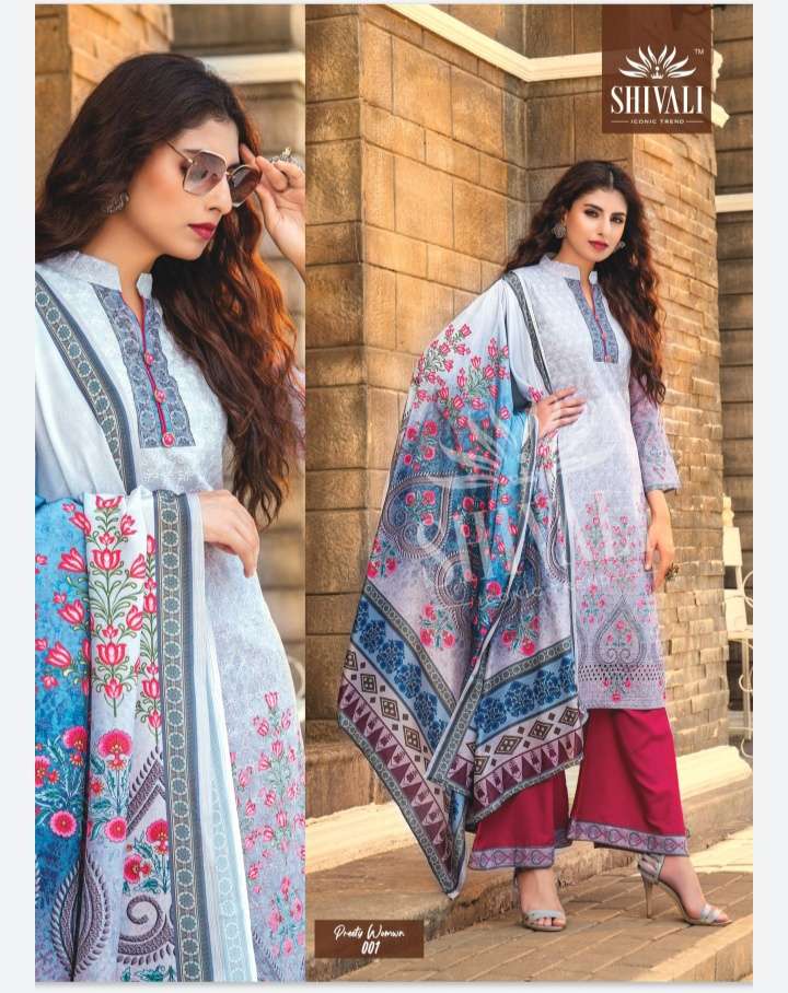 PRETTY WOMEN BY SHIVALI 001 TO 005 SERIES PRINTED STITCHED DRESSES