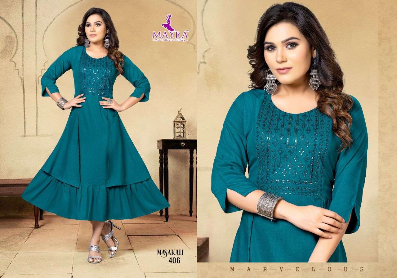 MASAKLI BY MAYRA 401 TO 406 SERIES VOLCANO SLUB KURTIS