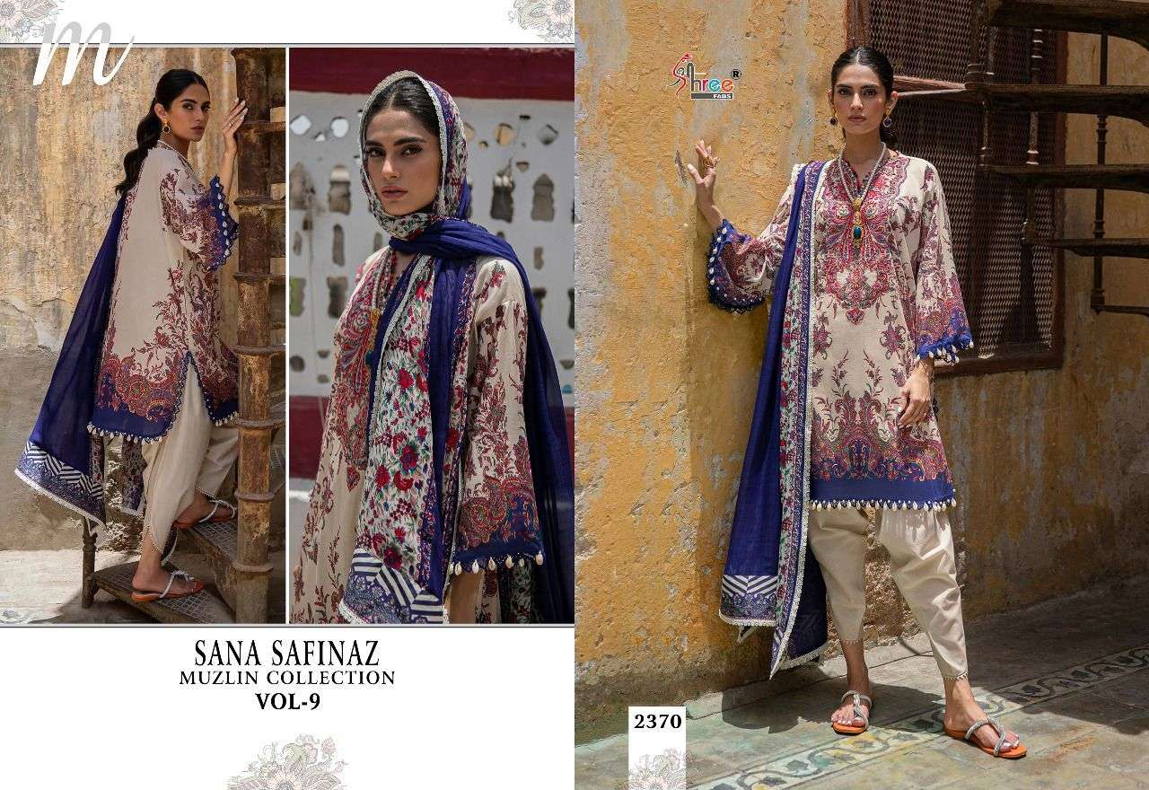 SANA SAFINAZ MUZLIN COLLECTION VOL-9 BY SHREE FABS 2370 TO 2376 SERIES ...