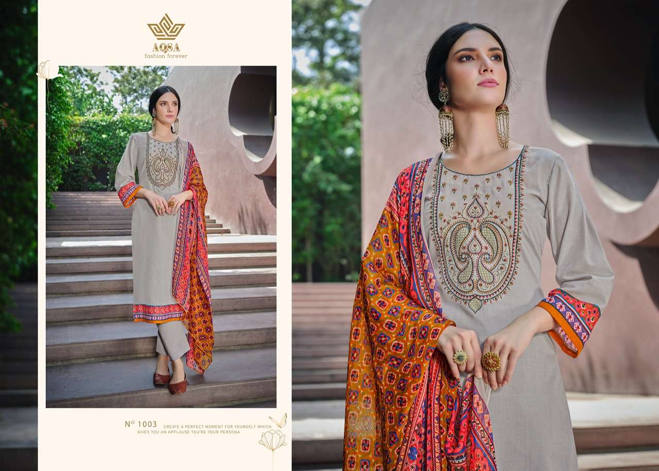 SAYONARA BY AQSA 1001 TO 1006 SERIES CAMBRIC EMBROIDERY DRESSES