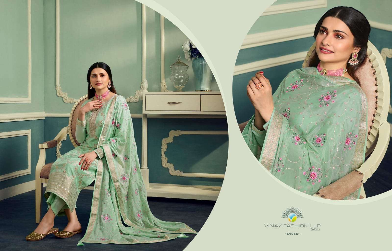 KASEESH AARZOO VOL-2 BY VINAY FASHION 61963 TO 61988 SERIES JACQAURD ...