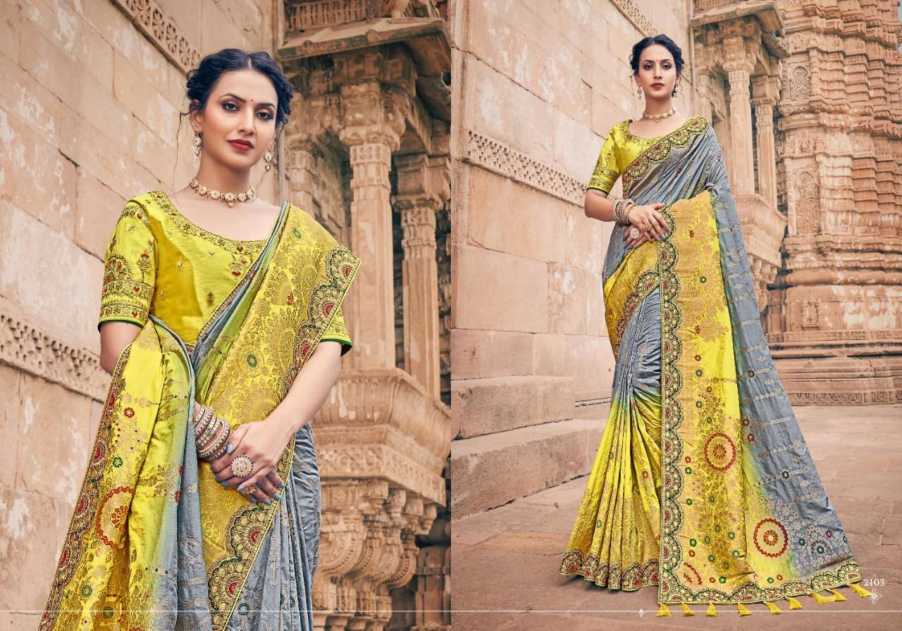 SILK LOTUS BY PRERANA 2101 TO 2109 SERIES DOLA SIMMER SILK SAREES