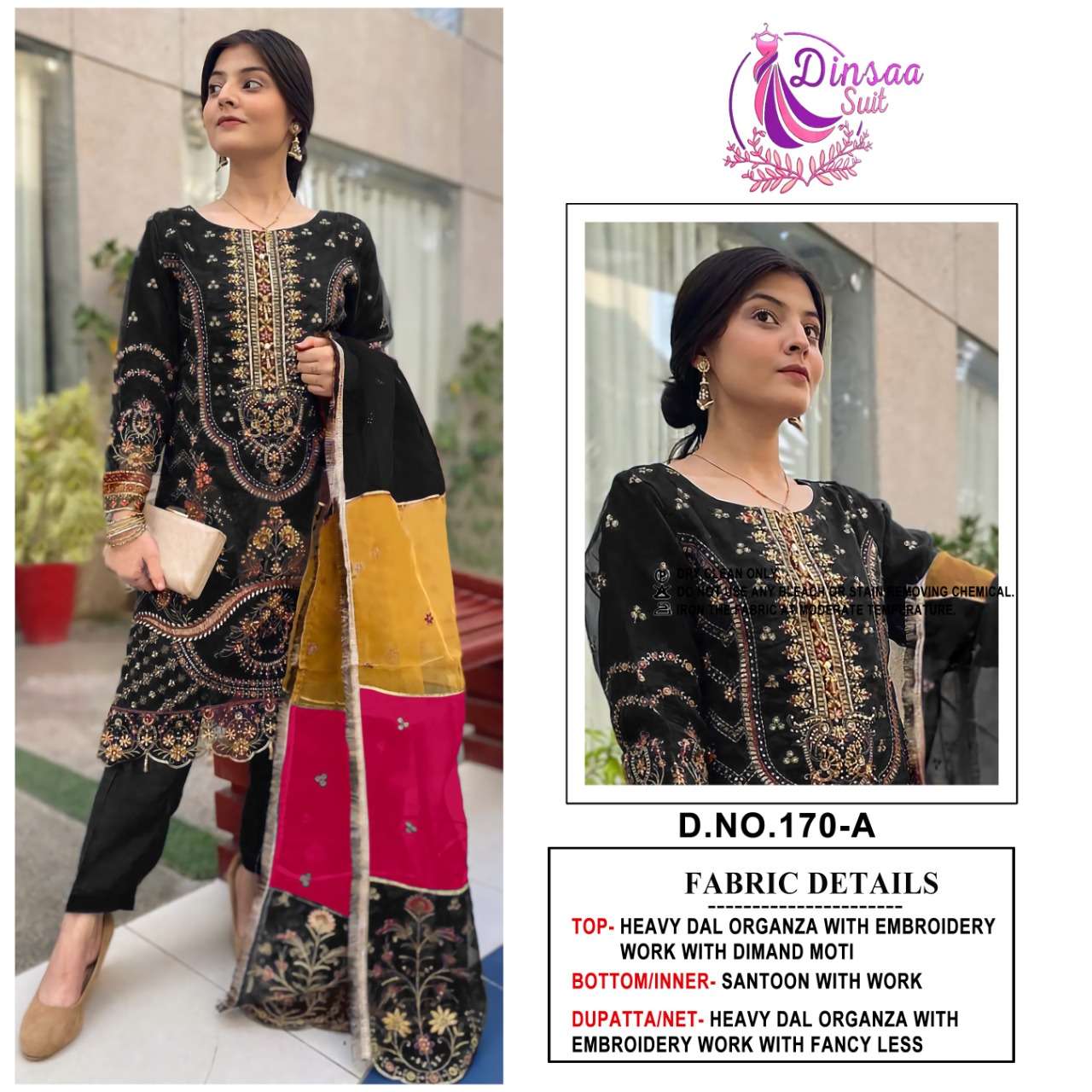 DS-170 NX BY DISAA SUIT 170-A TO 170-C SERIES ORGANZA EMBROIDERY DRESSES