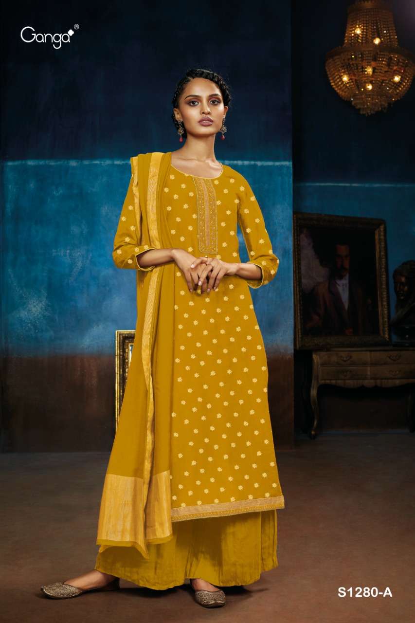 NEW VIMMI 1280-A TO 1280-F SERIES BY GANGA FASHION VISCOSE JACQUARD DRESSES