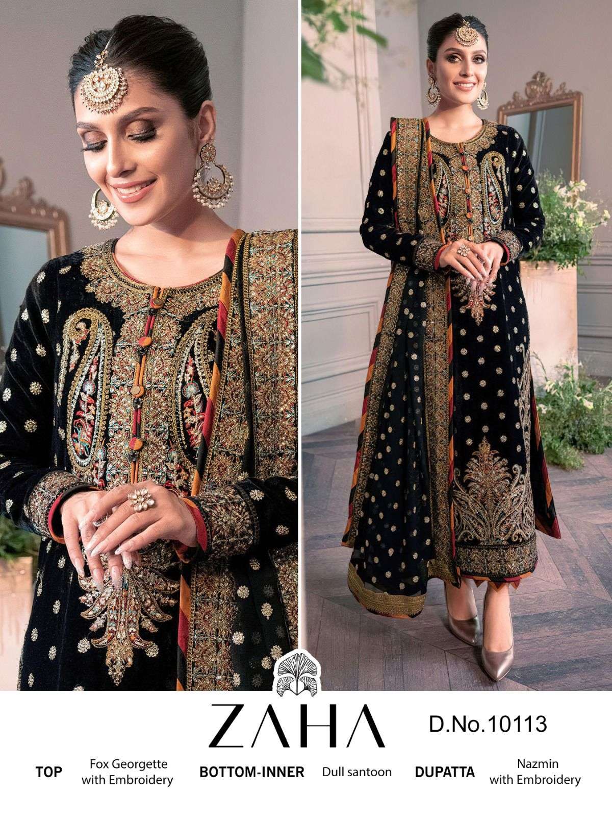 AAEESHA VOL-1 BY ZAHA 10112 TO 10115 SERIES GEORGETTE PAKISTANI DRESSES