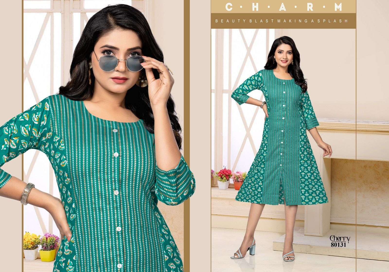 CHERRY BY MAYRA 80131 TO 80136 SERIES FANCY RAYON WORK KURTI