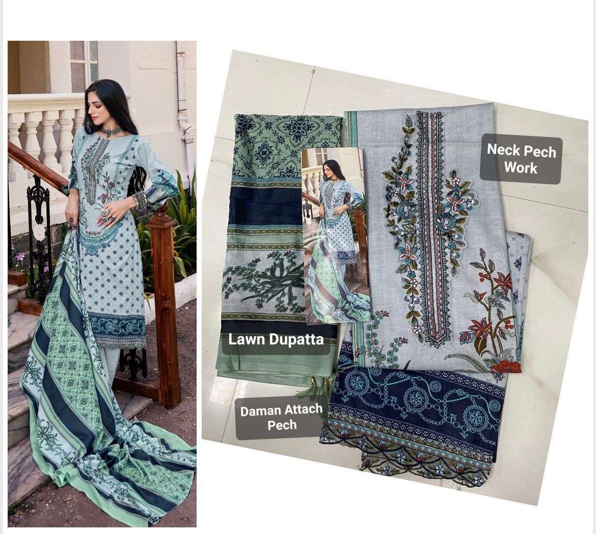 Emirates Of Sarjah By House Of Lawns Designer Cotton Pakistani Dresses